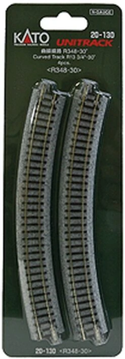 Kato Curved Roadbed Track Section - Unitrack -- 30-Degree, 13-3/4" 348mm Radius Pkg(4) - N