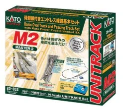 Kato M2 Basic Oval And Passing Track Set With Power Pack - Unitrack -- 79-1/2 X 29-9/16" 201.9 X