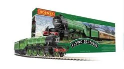 Rivarossi/Hornby Flying Scotsman Train Set - Standard DC -- Locomotive, 3 Cars, Track Oval, Power