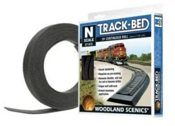Woodland Scenics Track-Bed Roadbed Material -- Continuous Roll - 24' 7.3m - N Scale - N - ST1475